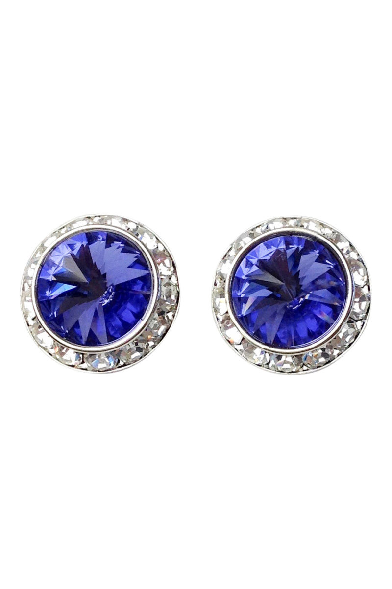 Tanzanite Swarovski Stud Earrings GO HOME... Modern Decor & Gifts