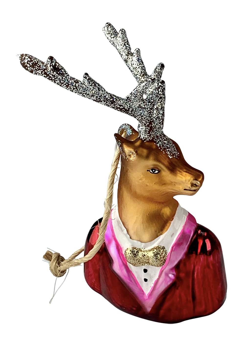 Glass Deer Ornament with Antlers Go Home, Gabriela's...