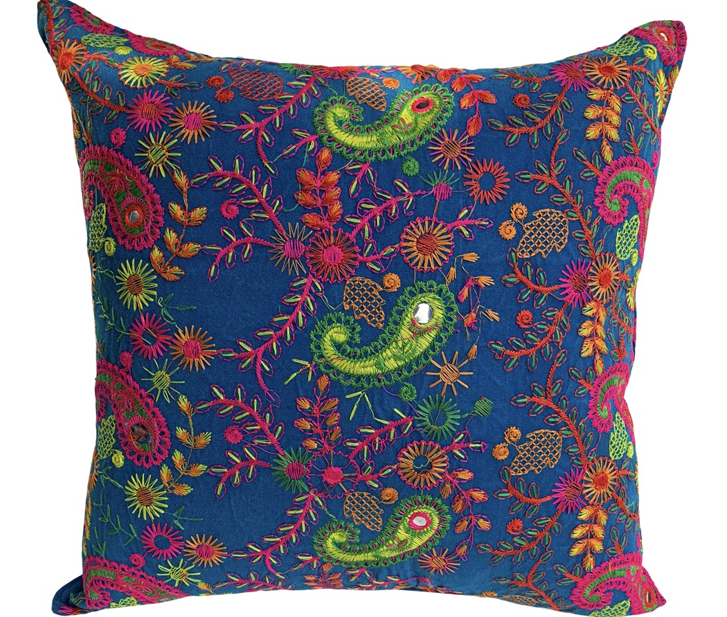 Boho Blue Moroccan Pillow Go Home, Gabriela's...
