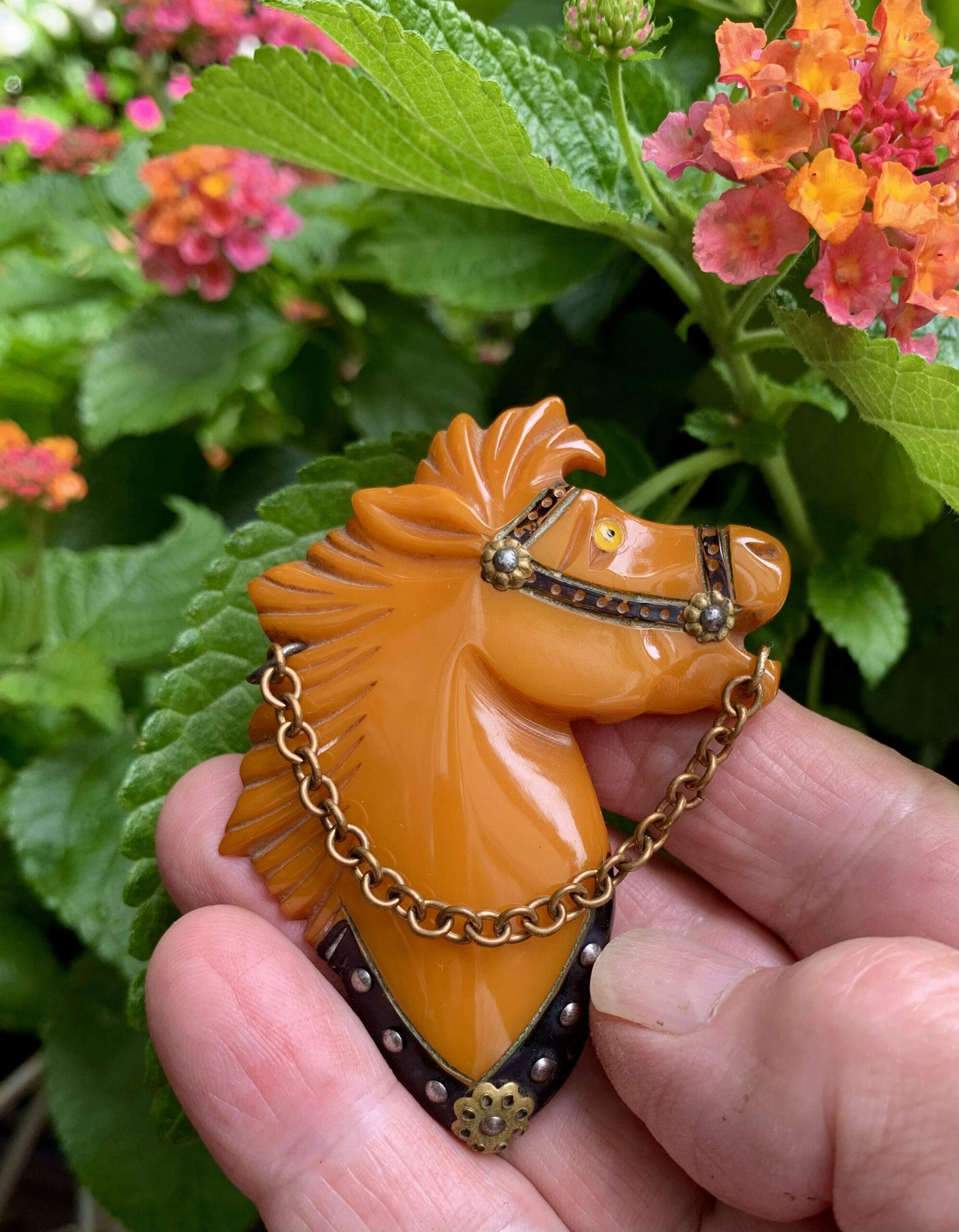 1940's Bakelite Horse Head Brooch - Go Home, Gabriela's